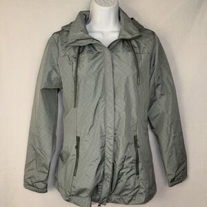 LIV OUTDOOR Rain/Windbreaker Jacket Women's Green‎ Size XS Fleece Lined Hooded